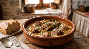Caldereta de cordero manchega con AOVE: receta casera