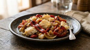 Tiznao manchego con bacalao y AOVE: receta tradicional